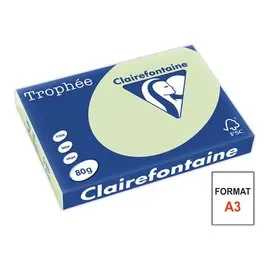 Ramette de papier couleur pastel - A3 - Troph&eacute;e 80g - vert golf - CLAIREFONTAINE 