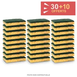 30 Tampons sur &eacute;ponges + 10 offertes - 10.9 x 6.9 cm - Nicols 
