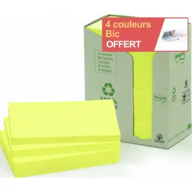 16 Notes repositionnables recycl&eacute;es - 76 x 127 mm - Post-It 