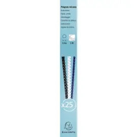 Boite 25 reliures spirales plastique 6mm - Blanc - EXACOMPTA 