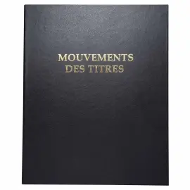 Reliure registre 32x26cm 4 anneaux avec recharge de 100 feuillets imprim&eacute;s - Mouvements de titre - EXACOMPTA 