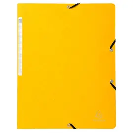 Chemise &agrave; &eacute;lastique sans rabat carte lustr&eacute;e 400gm&sup2; - A4 - Jaune - EXACOMPTA 
