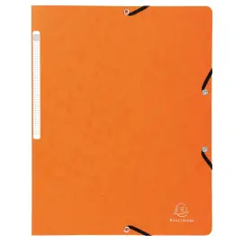 Chemise &agrave; &eacute;lastique sans rabat carte lustr&eacute;e 400gm&sup2; - A4 - Orange - EXACOMPTA 