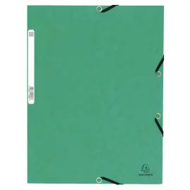 Chemise &agrave; &eacute;lastique 3 rabats carte lustr&eacute;e 355gm&sup2; - A4 - Vert - EXACOMPTA 