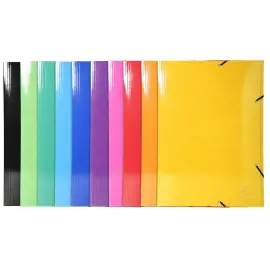Chemise &agrave; &eacute;lastiques Maxi capacity carte lustr&eacute;e pellicul&eacute;e 600gm&sup2; - Iderama - A3 - Couleurs assorties - EXACOMPTA 