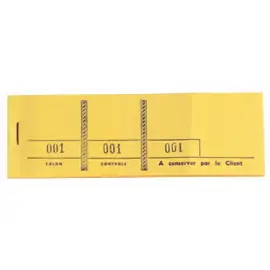 Bloc passe-partout 100 feuilleslets num&eacute;rot&eacute;s de 3 volets - Format 4,8 x 15 cm - Jaune - Exacompta 