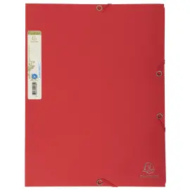 Chemise 3 rabats &agrave; &eacute;lastique carte recycl&eacute;e 380g/m2 Forever - A4 - Rouge - EXACOMPTA 