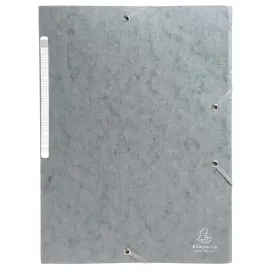 Chemises &agrave; &eacute;lastiques carte lustr&eacute;e 3 rabats monobloc - Gris - EXACOMPTA 