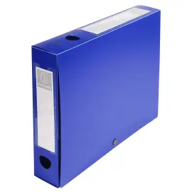 Boite de classement &agrave; pression Dos 60mm polypropyl&egrave;ne 7/10e Opaque - A4 - Bleu - EXACOMPTA 