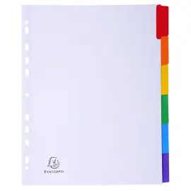 Intercalaires carte blanche 160g - 6 positions - A4+ - Blanc - EXACOMPTA 