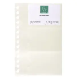 Recharge de 10 pochettes d&eacute;tachables pour porte-cartes de visite Exactive&reg; - 19 x 12,5 cm - Cristal - Exacompta 