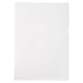 Etui carton de 100 pochettes coin PVC lisse haute r&eacute;sistance 13/100e - A4 - Cristal - Exacompta 