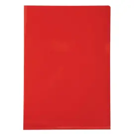 Etui carton de 100 pochettes coin PVC lisse haute r&eacute;sistance 13/100e - A4 - Rouge - Exacompta 