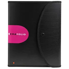 Trieur Exafolio avec porte-bloc et valisette Exactive - 6 compartiments - Noir - EXACOMPTA 