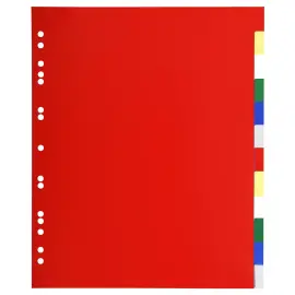 Intercalaires polypropyl&egrave;ne souple 12 positions - A4 maxi - Couleurs assorties - Exacompta 