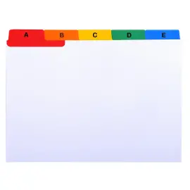 Intercalaires pour bo&icirc;te &agrave; fiches, imprim&eacute;s de A &agrave; Z carte blanche 160 g 25 compartiments- A6 - Blanc - Exacompta 