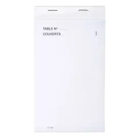 Bloc Ma&icirc;tre d'H&ocirc;tel 50 feuillets autocopiants num&eacute;rot&eacute;s en tripli - Format 9,6x17 cm - EXACOMPTA 
