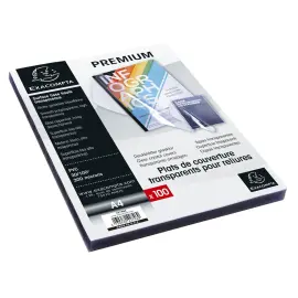 Boite de 100 plats pour relier PVC 30x100e - A4 - Cristal - EXACOMPTA 