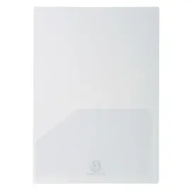 Sachet de 10 chemises double poche polypropyl&egrave;ne souple 20x100e - A4xA3 - Cristal - EXACOMPTA 