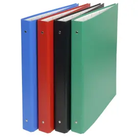 Classeur rembord&eacute; PVC 4 anneaux 30mm - A4 maxi 24x32cm - Couleurs assorties - EXACOMPTA 