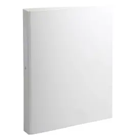 Classeur rembord&eacute; polypropyl&egrave;ne 2 anneaux ronds de 25mm sur 3eme de couverture - Blanc - EXACOMPTA 