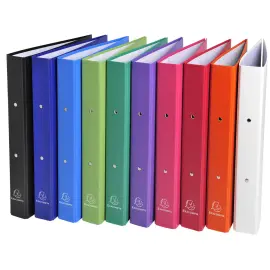 Classeur rembord&eacute; polypropyl&egrave;ne 2 anneaux 30mm - A4 - Couleurs assorties - EXACOMPTA 