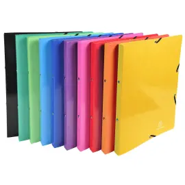 Classeur &agrave; &eacute;lastiques 2 anneaux 15 mm Iderama - A4 - Couleurs assorties - Exacompta 