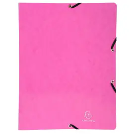 Classeur &agrave; &eacute;lastiques 2 anneaux 15 mm Iderama - A4 - Rose - Exacompta 