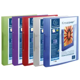 Classeur 2 anneaux 30mm polypropyl&egrave;ne chromaline 7/10e Krea Cover - A4 maxi - Couleurs assorties - EXACOMPTA 