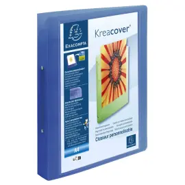 Classeur 2 anneaux 30mm polypropyl&egrave;ne chromaline 10/10e Krea Cover - A4 maxi - Couleurs assorties - EXACOMPTA 