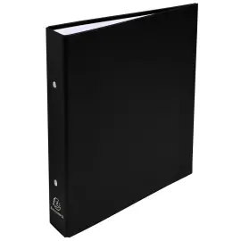 Classeur rembord&eacute; prolypropyl&egrave;ne 2 anneaux 30mm - A5 - Noir - EXACOMPTA 