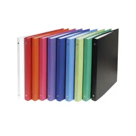 Classeur rembord&eacute; polypropyl&egrave;ne 4 anneaux 15 mm - A4 - Couleurs assorties - Exacompta 
