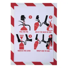Pochette d'affichage magn&eacute;tique de s&eacute;curit&eacute; A4 - Blanc/rouge - Exacompta 