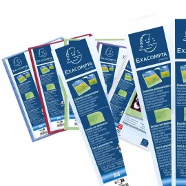 Prot&egrave;ge-documents en polypropyl&egrave;ne semi-rigide KreaCover&reg; Chromaline 160 vues - A4 - Couleurs assorties - Exacompta 