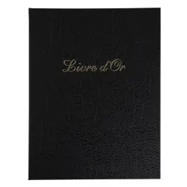 Livre d'or Balacron avec titre 100 pages blanches - 27x22 cm vertical - Noir - EXACOMPTA 