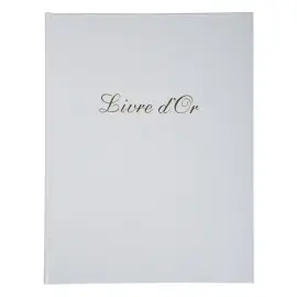 Livre d'or Balacron avec titre 100 pages blanches - 27x22 cm vertical - Blanc - EXACOMPTA 