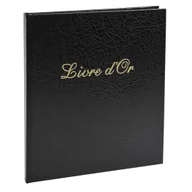 Livre d'or Balacron avec titre 140 pages blanches - 21x19 cm vertical - Noir - EXACOMPTA 
