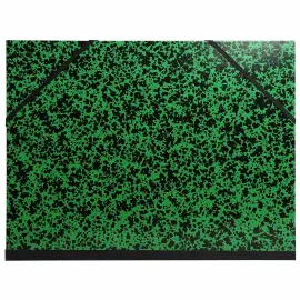 Carton &agrave; dessin Annonay avec &eacute;lastiques 26x33 cm - Pour formats A4 et 24x32 cm - Vert - EXACOMPTA 