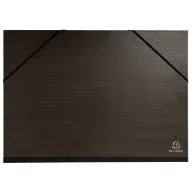 Carton &agrave; dessin kraft noir vernis avec &eacute;lastiques 32x45 cm - Pour format A3 - Noir - EXACOMPTA 