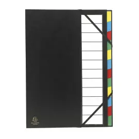 Trieur rigide Ordonator dos extensible 12 compartiments - Noir - Exacompta 