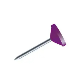 Bo&icirc;te de 100 &eacute;pingles &agrave; t&ecirc;te plate unie - Hauteur de pointe 8mm - 5mm de diam&egrave;tre - Violet - EXACOMPTA 