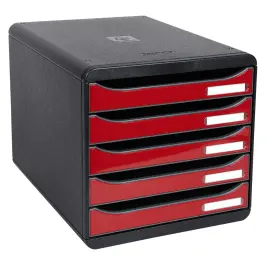 BIG-BOX PLUS - Noir/Rouge carmin - Exacompta 