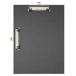 Porte-bloc double clips papier A4 noir 