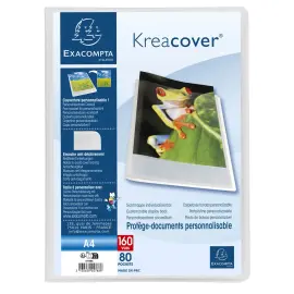 Porte-vues personnalisable A4 160 vues KreaCover Chromaline - Blanc - Exacompta 