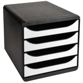 Caisson individuel - 4 tiroirs - Noir et blanc - EXACOMPTA 