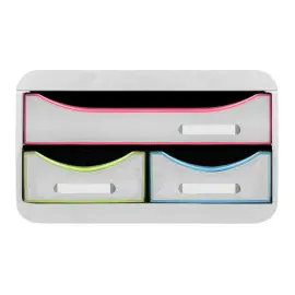 SMALL-BOX MINI 3 tiroirs blanc/arlequin/ 