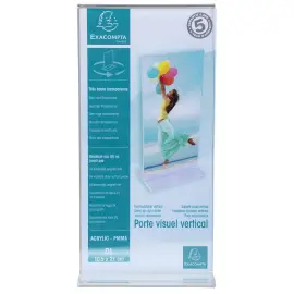 Porte-visuel droit vertical DL - Cristal - Exacompta 
