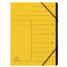 Trieur agraf&eacute; 7 compartiments int&eacute;rieur noir - Jaune - Exacompta 