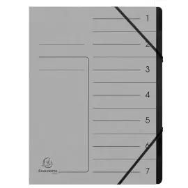 Trieur agraf&eacute; 7 compartiments int&eacute;rieur noir - Gris - Exacompta 