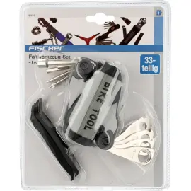 Kit multi-outils et crevaison pour v&eacute;lo - 32 pi&egrave;ces - Fischer 